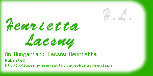 henrietta lacsny business card